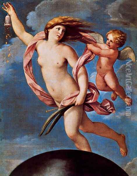 Fortune Held Back by Love Oil Painting - Guido Reni