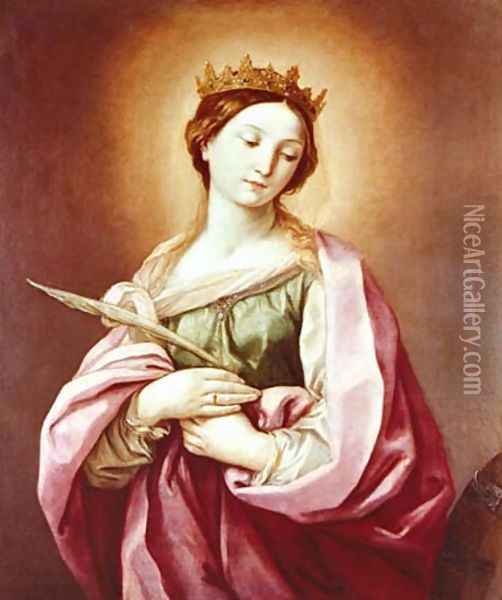 St. Catherine Oil Painting - Guido Reni