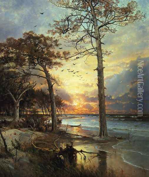 At Atlantic City Oil Painting - William Trost Richards