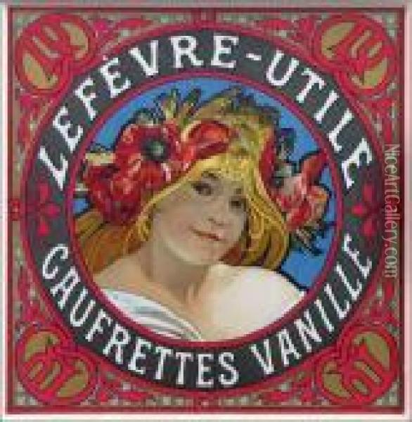 Lefrevre-utile/gaufrettes Vanille Oil Painting - Alphonse Maria Mucha