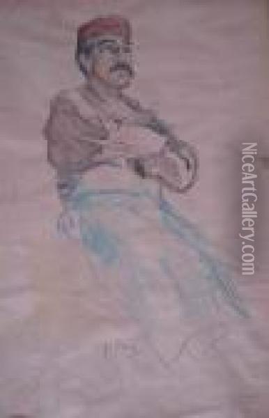 Portrait D'homme Slave Oil Painting - Alphonse Maria Mucha