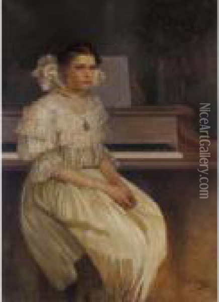Portrait Of Milada Cerny Oil Painting - Alphonse Maria Mucha