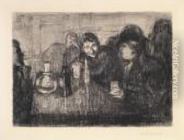 Kristiania Boheme I Oil Painting - Edvard Munch