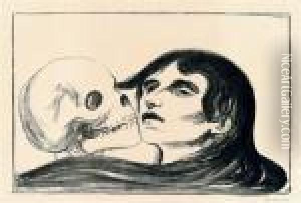 Todeskuss Oil Painting - Edvard Munch