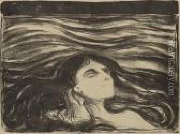 On The Waves Of Love Oil Painting - Edvard Munch