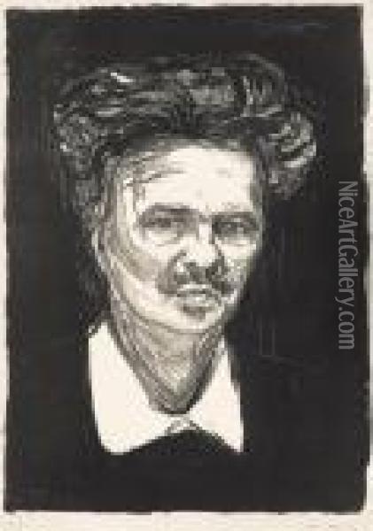 August Strindberg Oil Painting - Edvard Munch