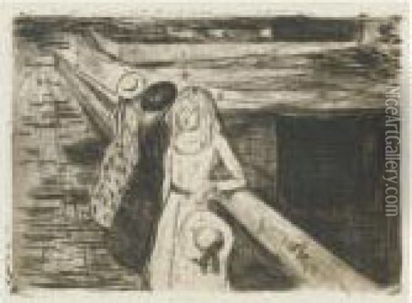 The Girls On The Bridge Oil Painting - Edvard Munch