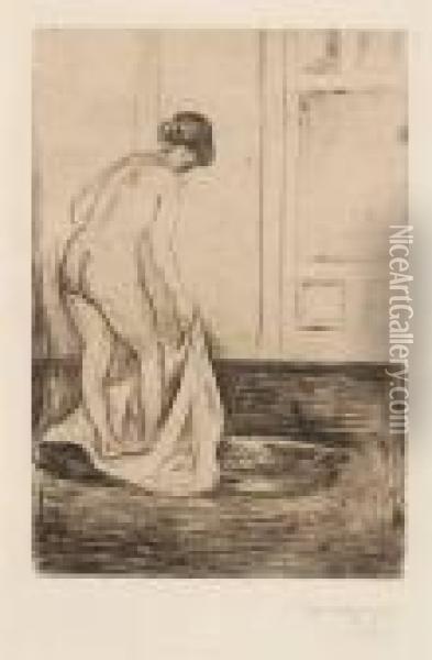 Kvinne Som Bader Seg Oil Painting - Edvard Munch