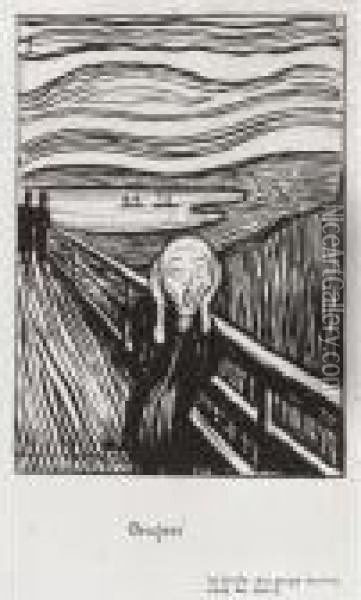 Das Geschrei (w. 38; S. 32) Oil Painting - Edvard Munch