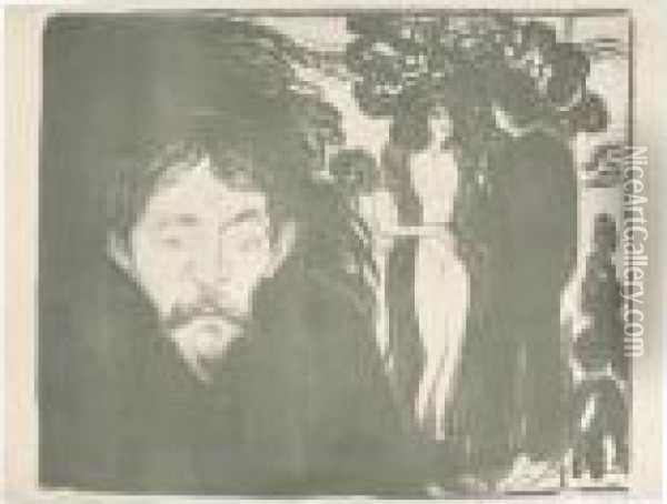Eifersucht - Grosse Fassung Oil Painting - Edvard Munch