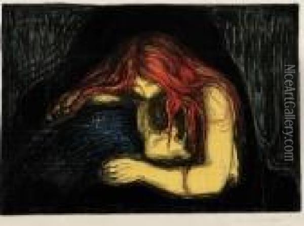Vampire Ii Oil Painting - Edvard Munch