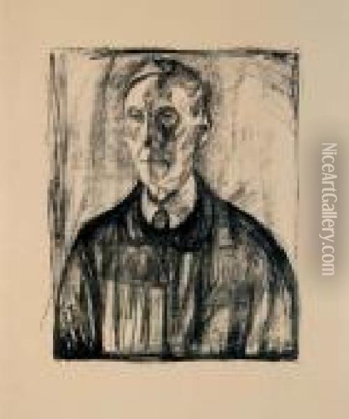 Professor Kristian Schreiner Oil Painting - Edvard Munch