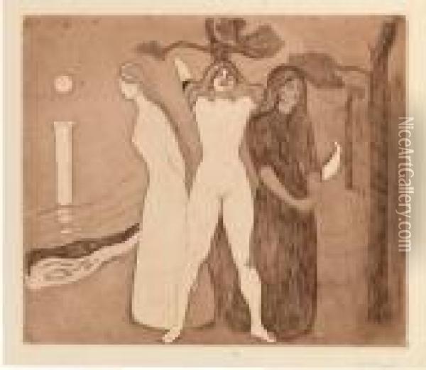 The Woman Ii (schiefler 21b; Woll 22) Oil Painting - Edvard Munch