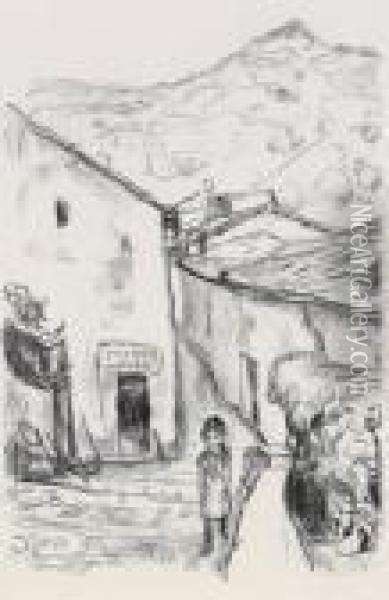 Street In Como 1922 Oil Painting - Edvard Munch