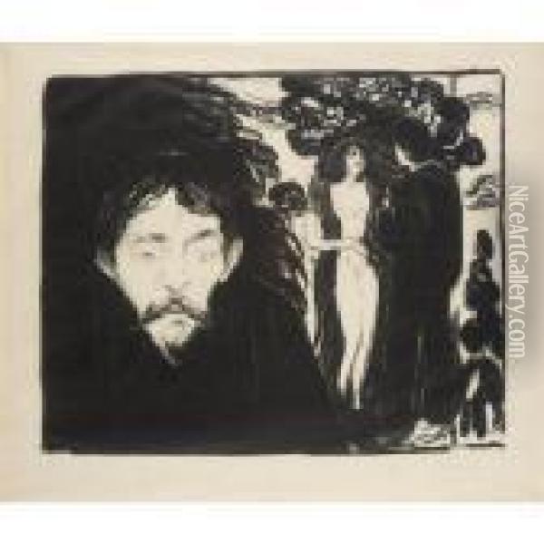 Eifersucht Ii (woll 69; Schiefler 58) Oil Painting - Edvard Munch