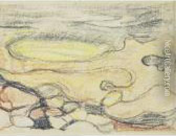 Melancolie: Etude De Rochers Et Bord De Mer Oil Painting - Edvard Munch