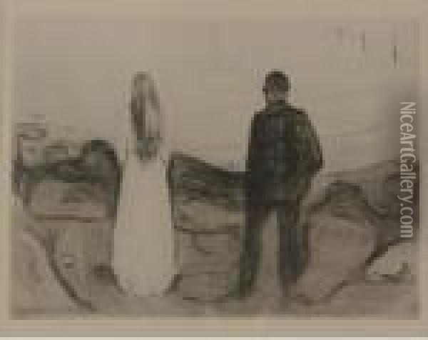 Zwei Menschen. Die Einsamen (sch. 20; W. 13) Oil Painting - Edvard Munch
