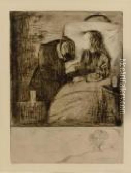 Krankes Madchen Oil Painting - Edvard Munch