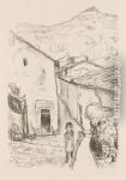 Strasse In Como (schiefler 506/ Wolls 674) Oil Painting - Edvard Munch
