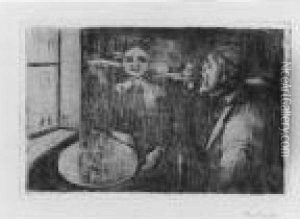Tete-a-tete (w. 9; S. 12) Oil Painting - Edvard Munch