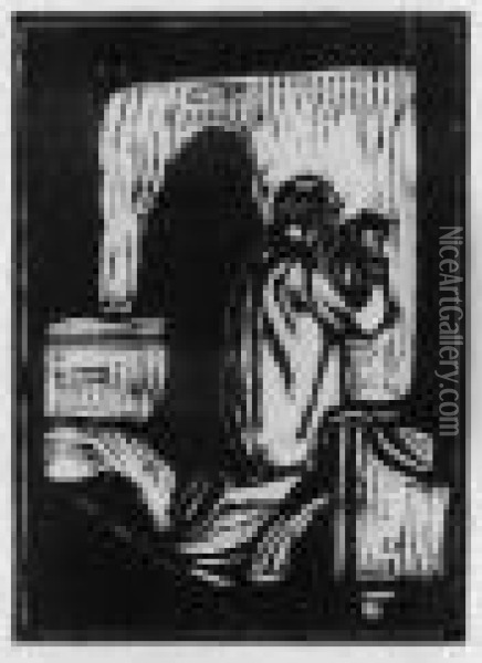 Old Man Praying (gebet Des Alten Mannes) (w. 205; S. 173) Oil Painting - Edvard Munch