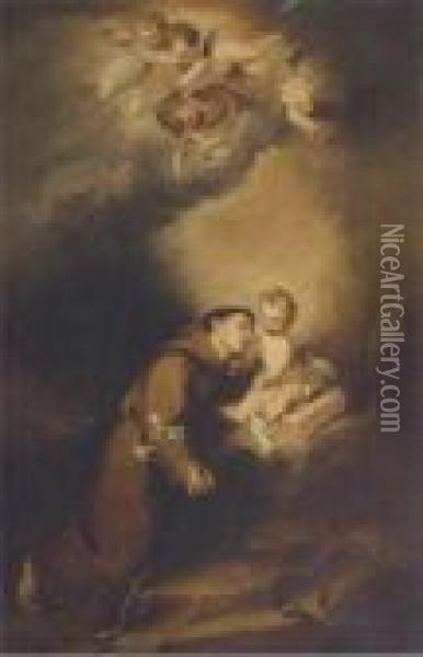 The Vision Of Saint Anthony Of Padua Oil Painting - Bartolome Esteban Murillo