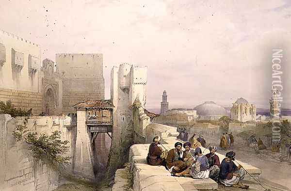 The Citadel of Jerusalem, April 19th 1841, plate 24 from Volume I of The Holy Land, engraved by Louis Haghe 1806-85 pub. 1842 Oil Painting - David Roberts