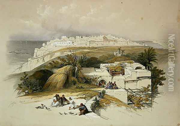 Jaffa, March 26th 1839, plate 62 from Volume II of The Holy Land, engraved by Louis Haghe 1806-85 pub. 1843 Oil Painting - David Roberts