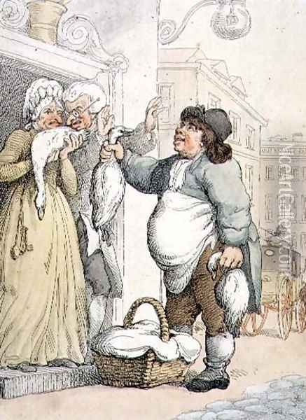 Buy My Goose, My Fat Goose from Ackermanns Cries of London, No. 2 Oil Painting - Thomas Rowlandson