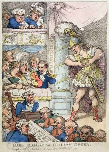 John Bull at the Italian Opera, 1811 Oil Painting - Thomas Rowlandson