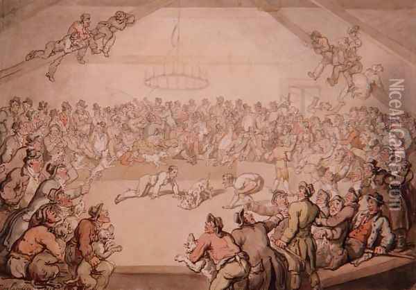 The Dog Fight 2 Oil Painting - Thomas Rowlandson