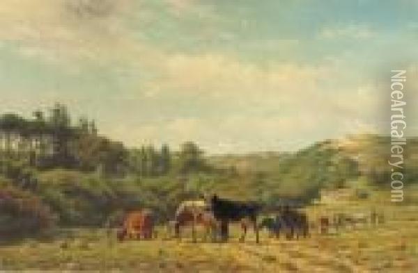 Cattle Near The Dunes Oil Painting - Willem Carel Nakken