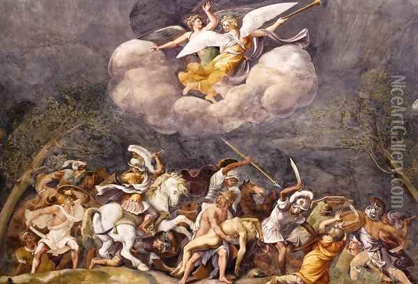Ajax Defends Patroclus's Corps Oil Painting - Giulio Romano (Orbetto)