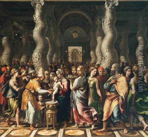 The Circumcision Oil Painting - Giulio Romano (Orbetto)