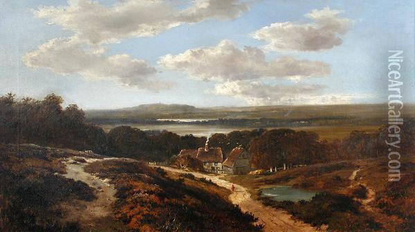View By The Medway Oil Painting - Edmund John Niemann, Snr.
