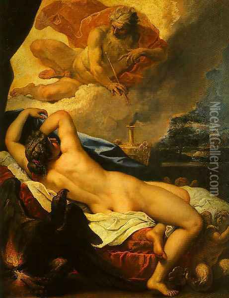 Jove and Semele Oil Painting - Sebastiano Ricci