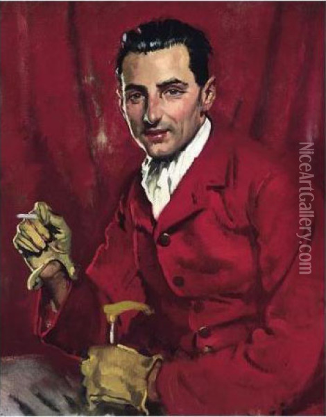 Portrait Of Reginald Addyes-scott Oil Painting - Sir William Newenham Montague Orpen