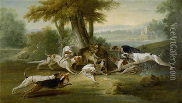 Hallali Du Loup Oil Painting - Jean-Baptiste Oudry
