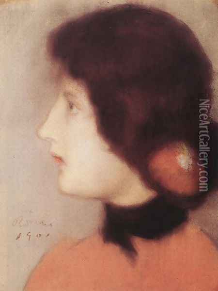 Cleo de Merodes Kin 1901 Oil Painting - Jozsef Rippl-Ronai