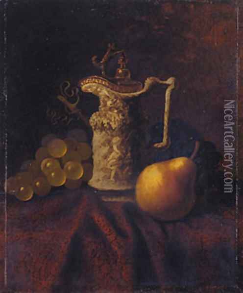 Still Life with Ewer and Fruit Oil Painting - Carducius Plantagenet Ream