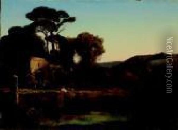Paesaggio Con Rovine Antiche, Pastori E Gregge Oil Painting - Giuseppe Palizzi
