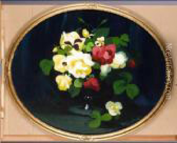 Red And Yellow Roses Oil Painting - James Stuart Park
