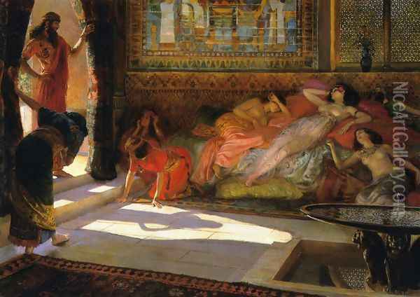 Nouvelle Arrivee au Hatem - Thebes XVIII Dynastie Oil Painting - Georges Antoine Rochegrosse