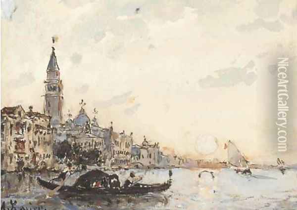 Vue de Venise Oil Painting - Amedee Rosier