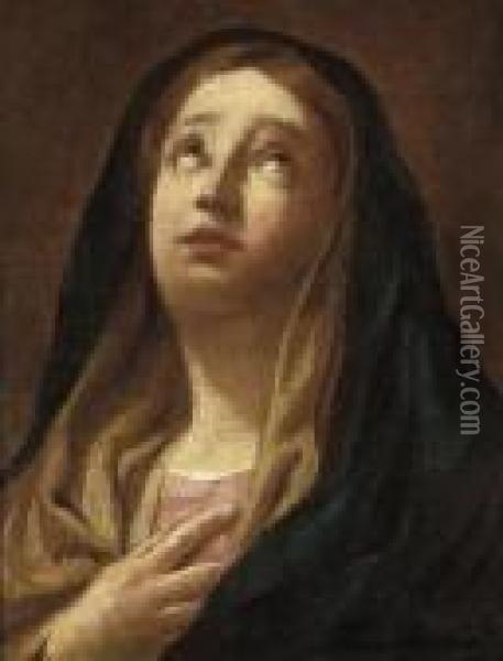 Madonna, Den Blick Nach Oben Gerichtet Oil Painting - Giovanni Battista Piazzetta