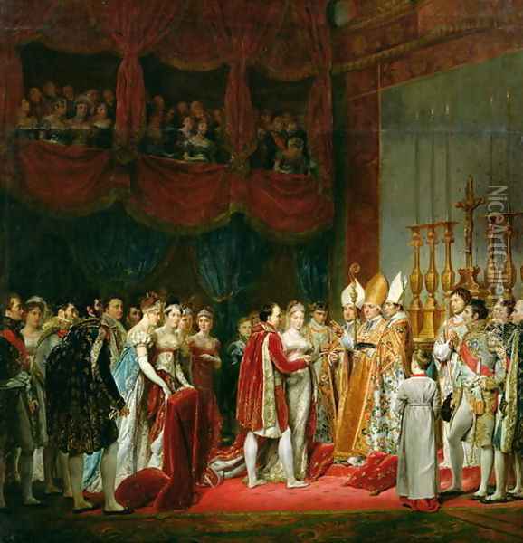 The Marriage of Napoleon I 1769-1821 and Marie Louise 1791-1847 Archduchess of Austria, 2nd April 1810, 1810 Oil Painting - Georges Rouget