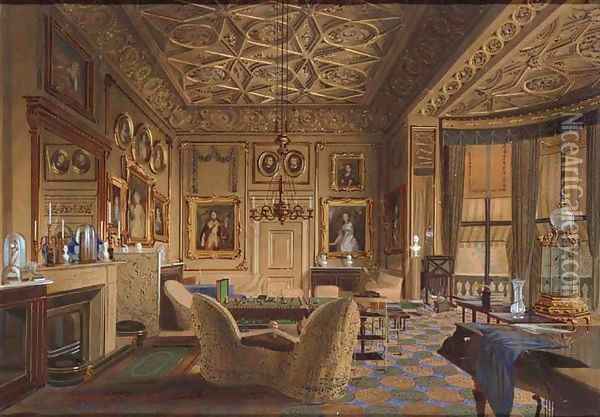 The Queen s sitting  room  Buckingham Palace London oil 