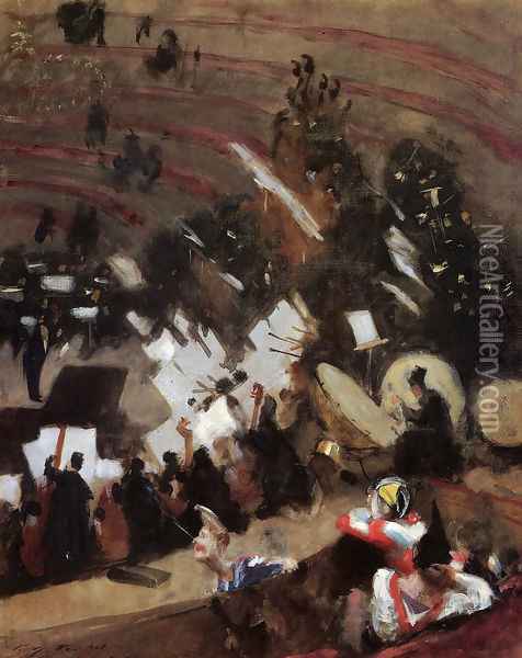 Rehearsal of the Pas de Loup Orchestra at the Cirque d'Hiver Oil Painting - John Singer Sargent