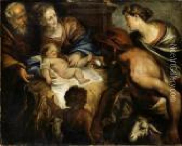 Adorazione Dei Pastori Oil Painting - Domenico Piola