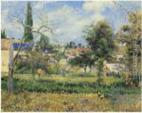 Le Jardin De Maubuisson, Pontoise Oil Painting - Camille Pissarro